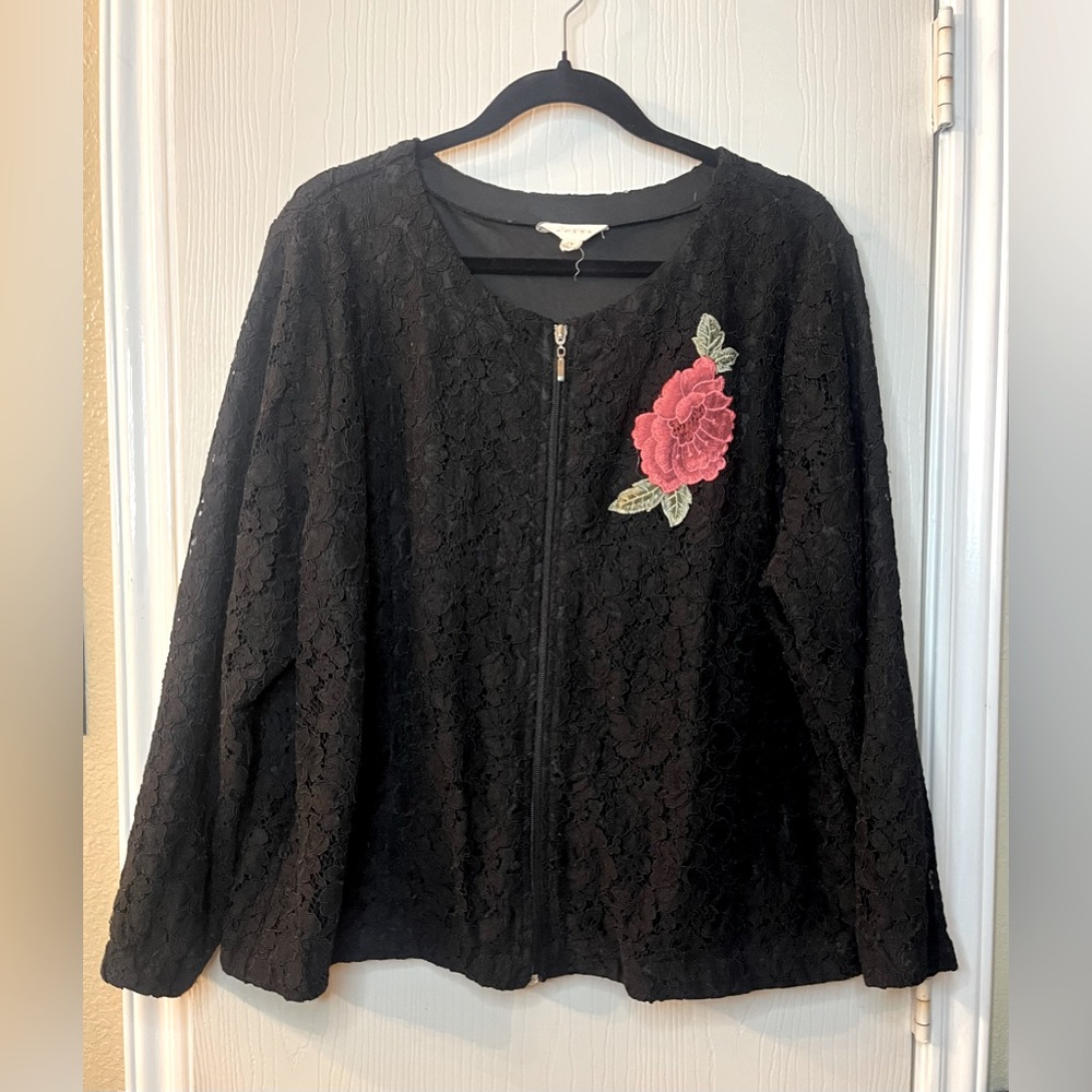 🛍️Adiva 2X Black Lace Jacket